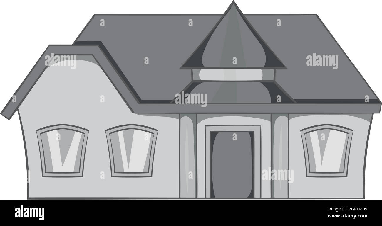 Large single storey house icon Stock Vector