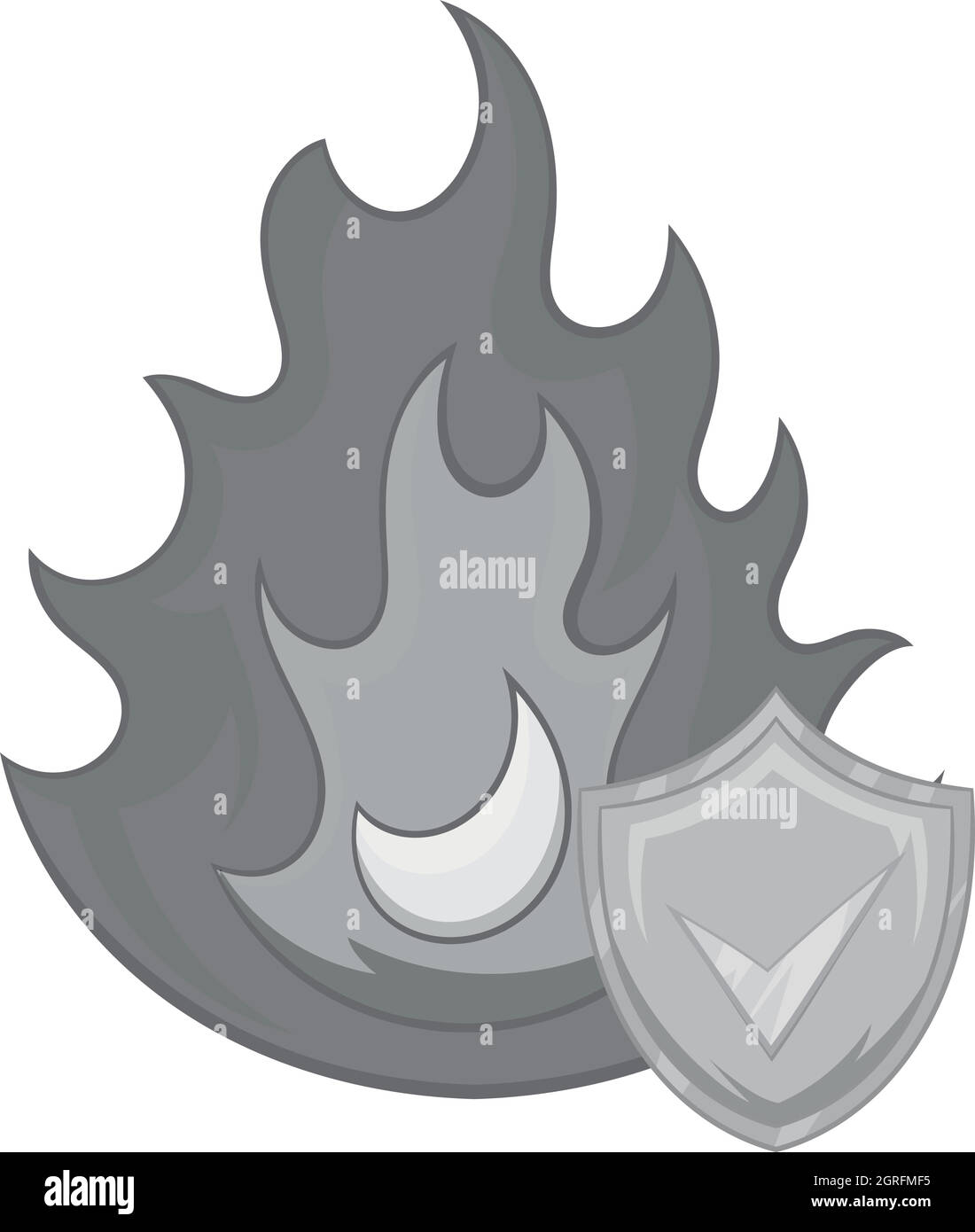 Fire insurance icon, black monochrome style Stock Vector