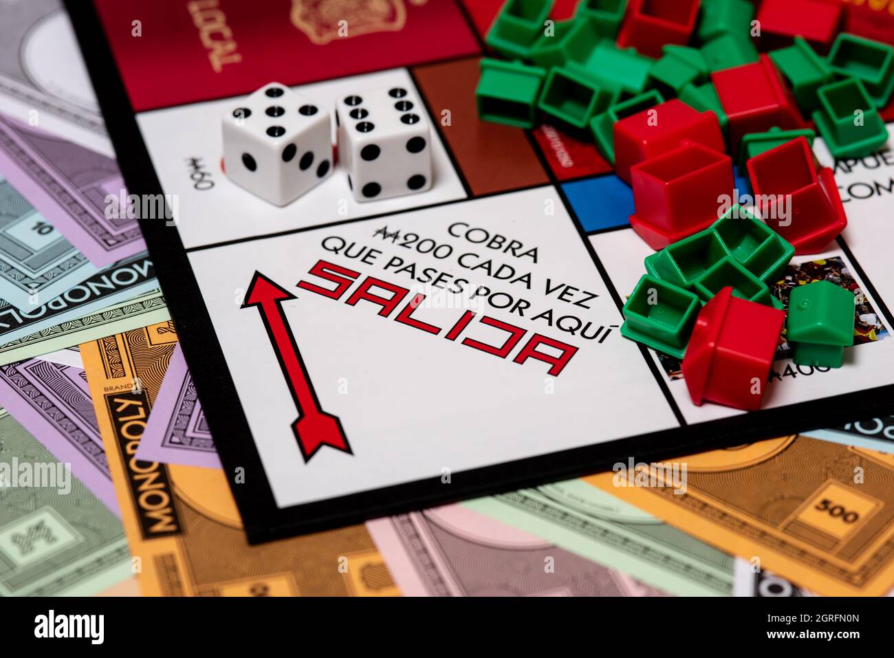 Spanish Language Monopoly Board game Stock Photo Alamy