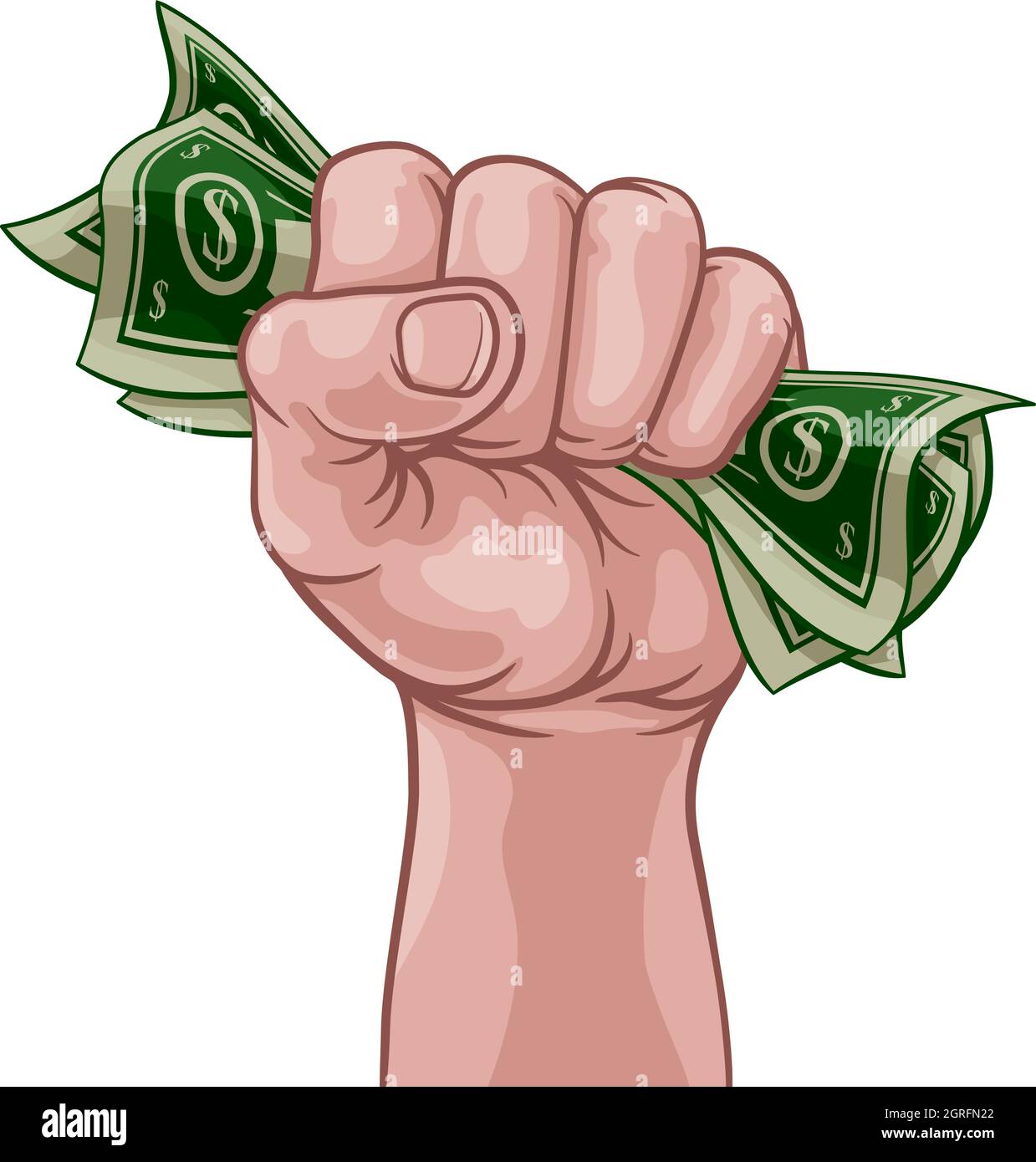 Money Cash Fist Hand Comic Pop Art Cartoon Stock Vector