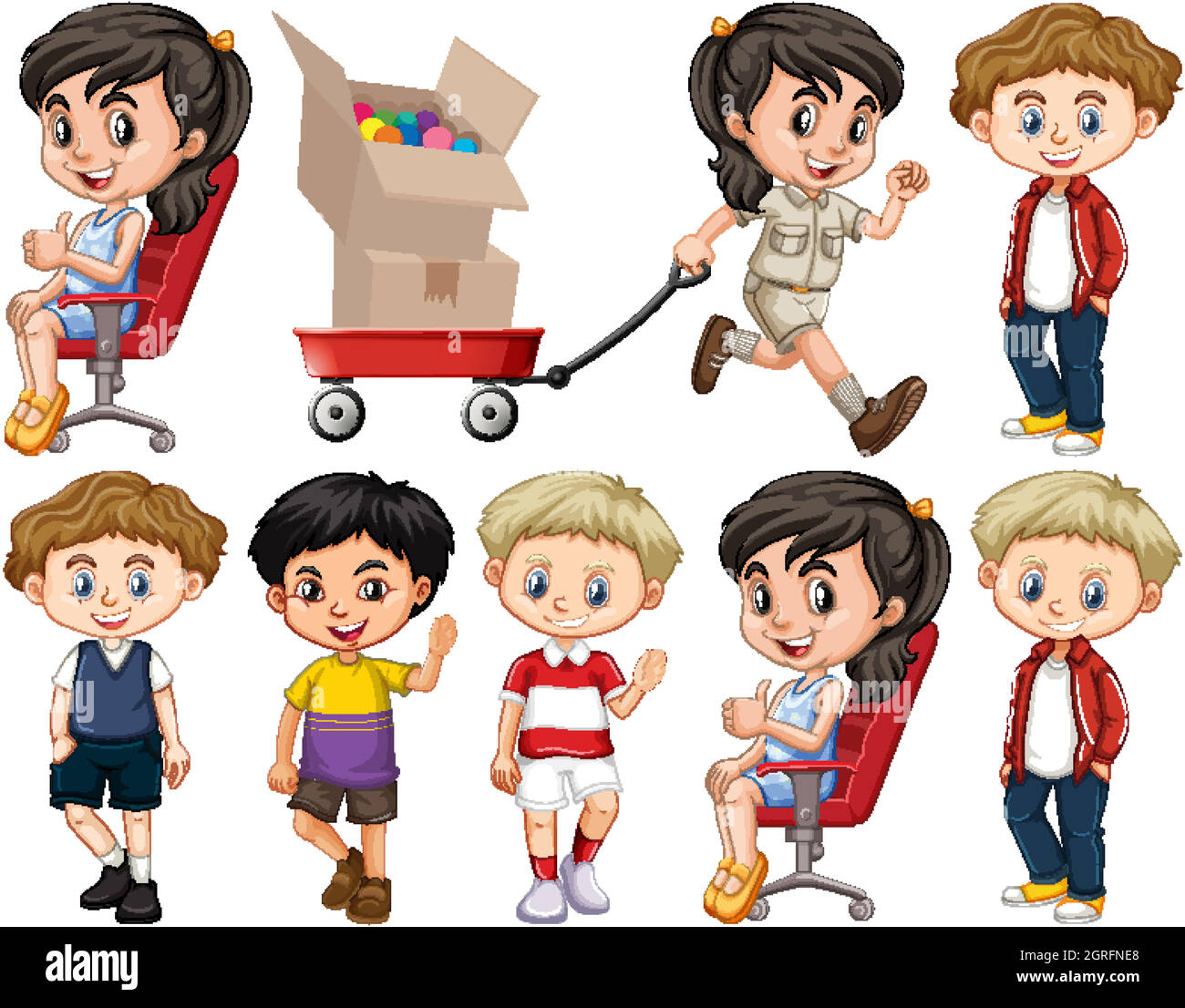 set of isolated objects theme children Stock Vector Image & Art - Alamy