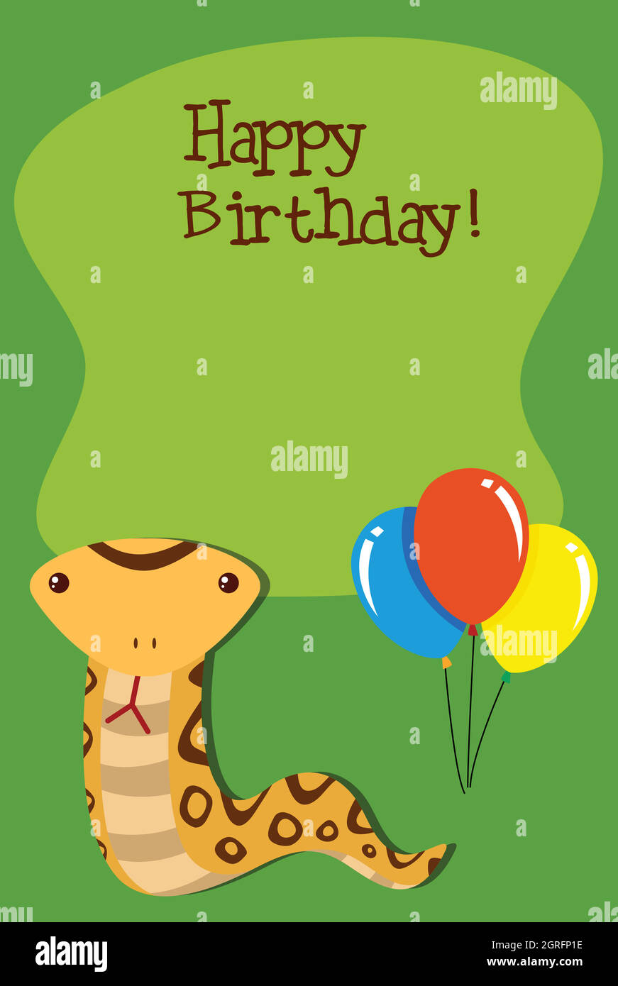 Snake on happy birthday template Stock Vector Image & Art - Alamy
