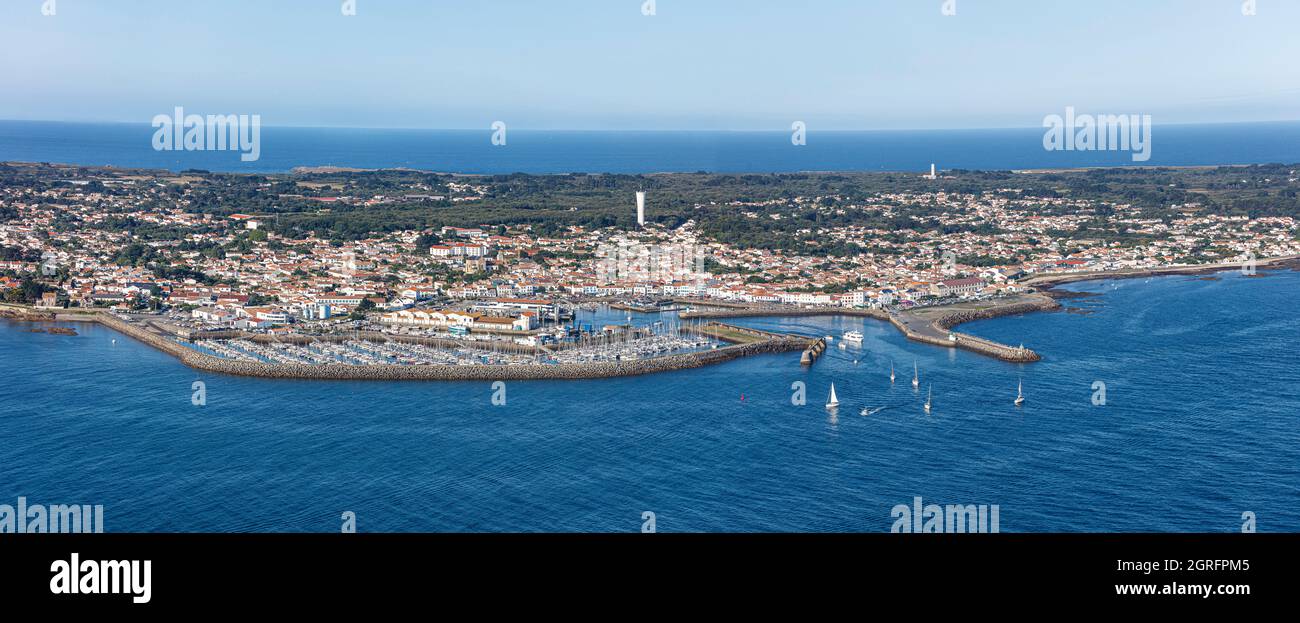France, Vendee, Ile d'Yeu, Port Joinville (aerial view Stock Photo - Alamy