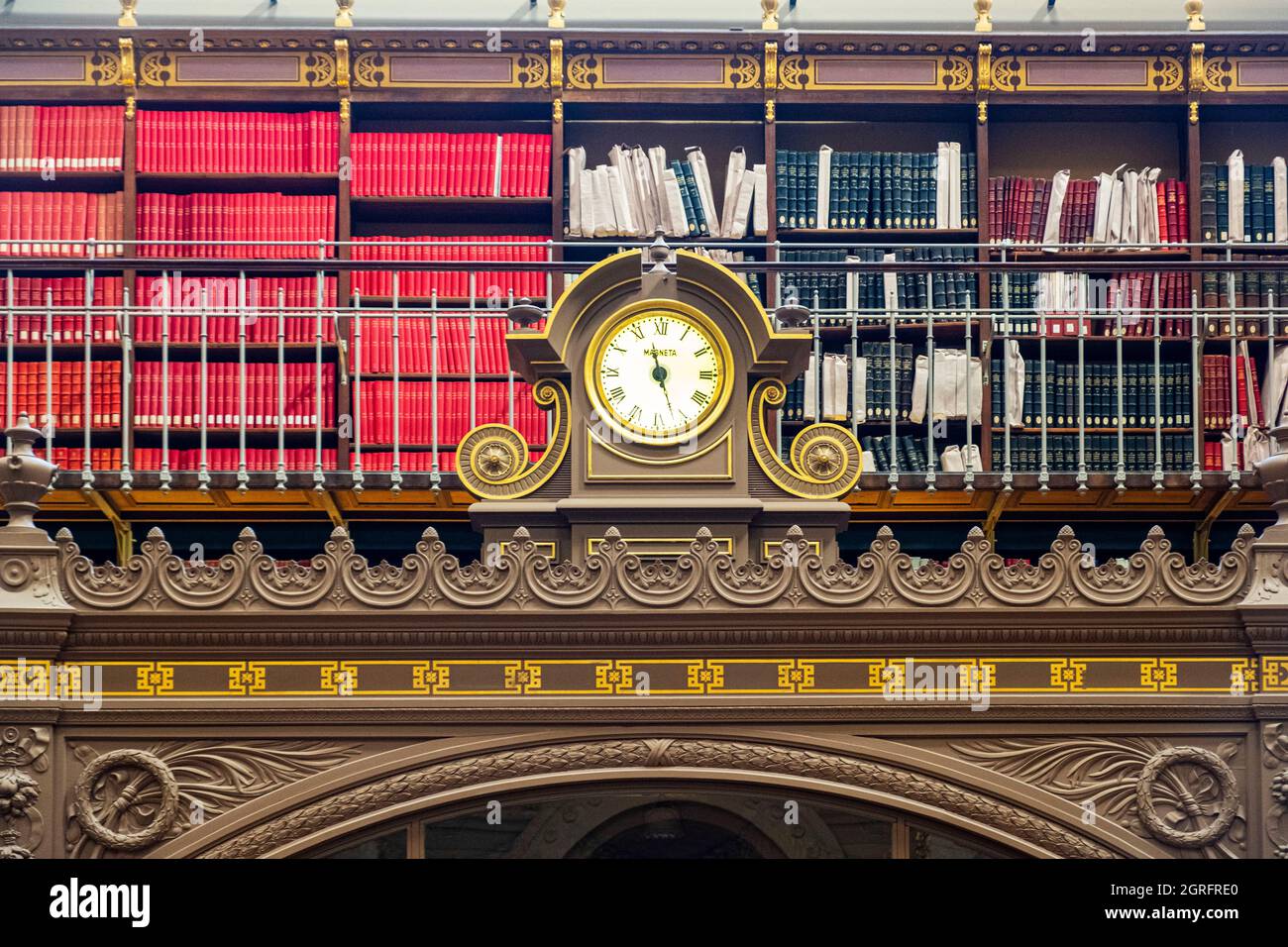 France, Paris, National Institute of Art History (INHA), Richelieu library, Labrouste room Stock Photo