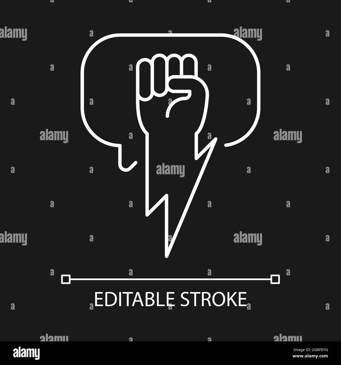 Using strong arguments white linear icon for dark theme Stock Vector