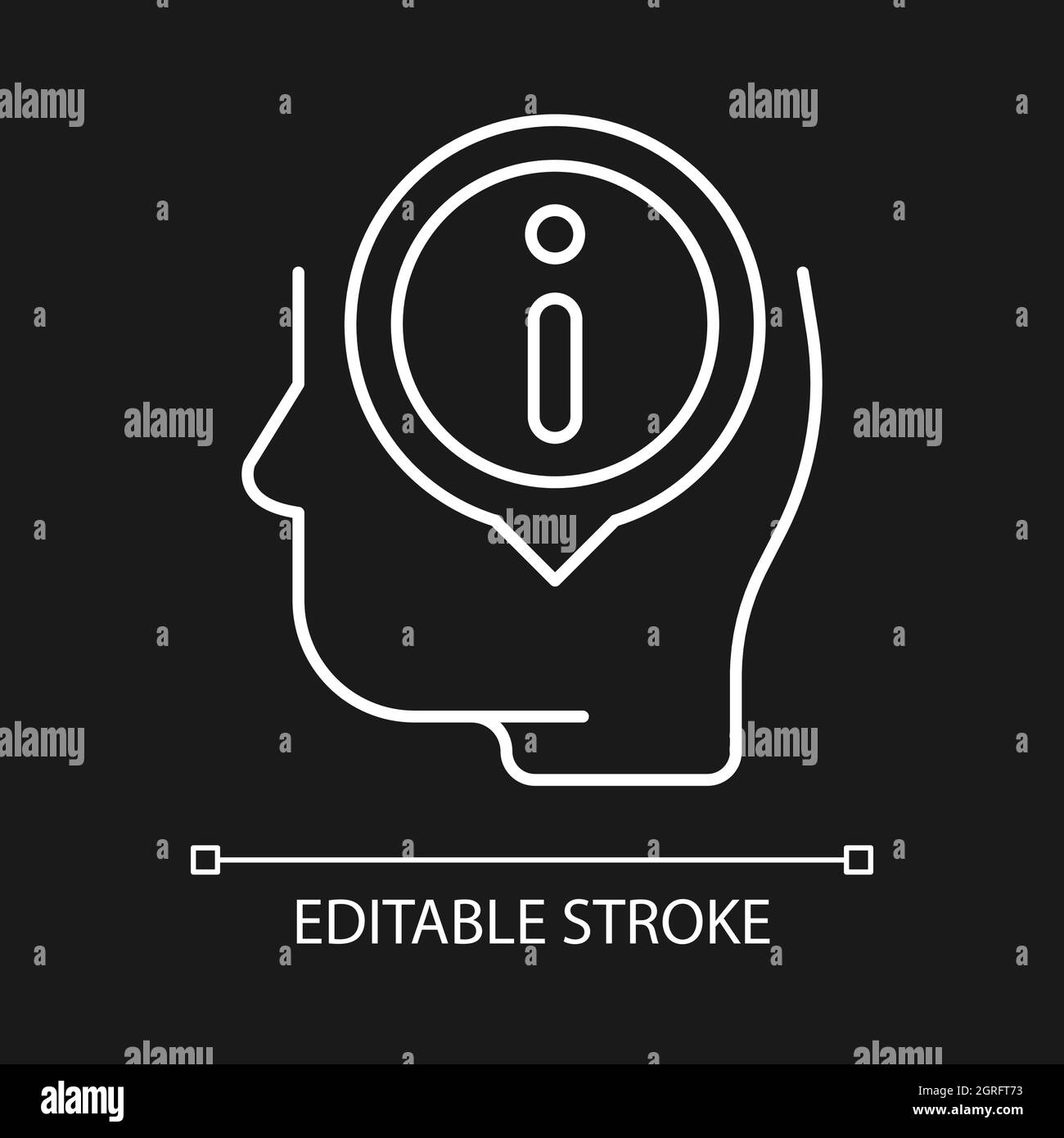 Staying well informed white linear icon for dark theme Stock Vector