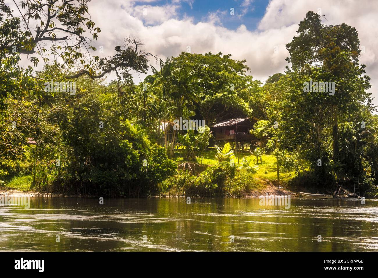 France, French Guiana, Amazonian Parc Amazonien de Guyane, heart zone, village of Camopi Stock Photo