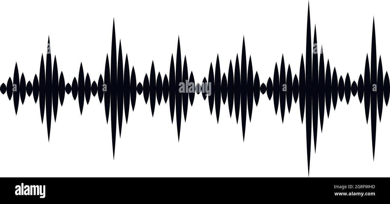 Music sound waves icon, simple style Stock Vector