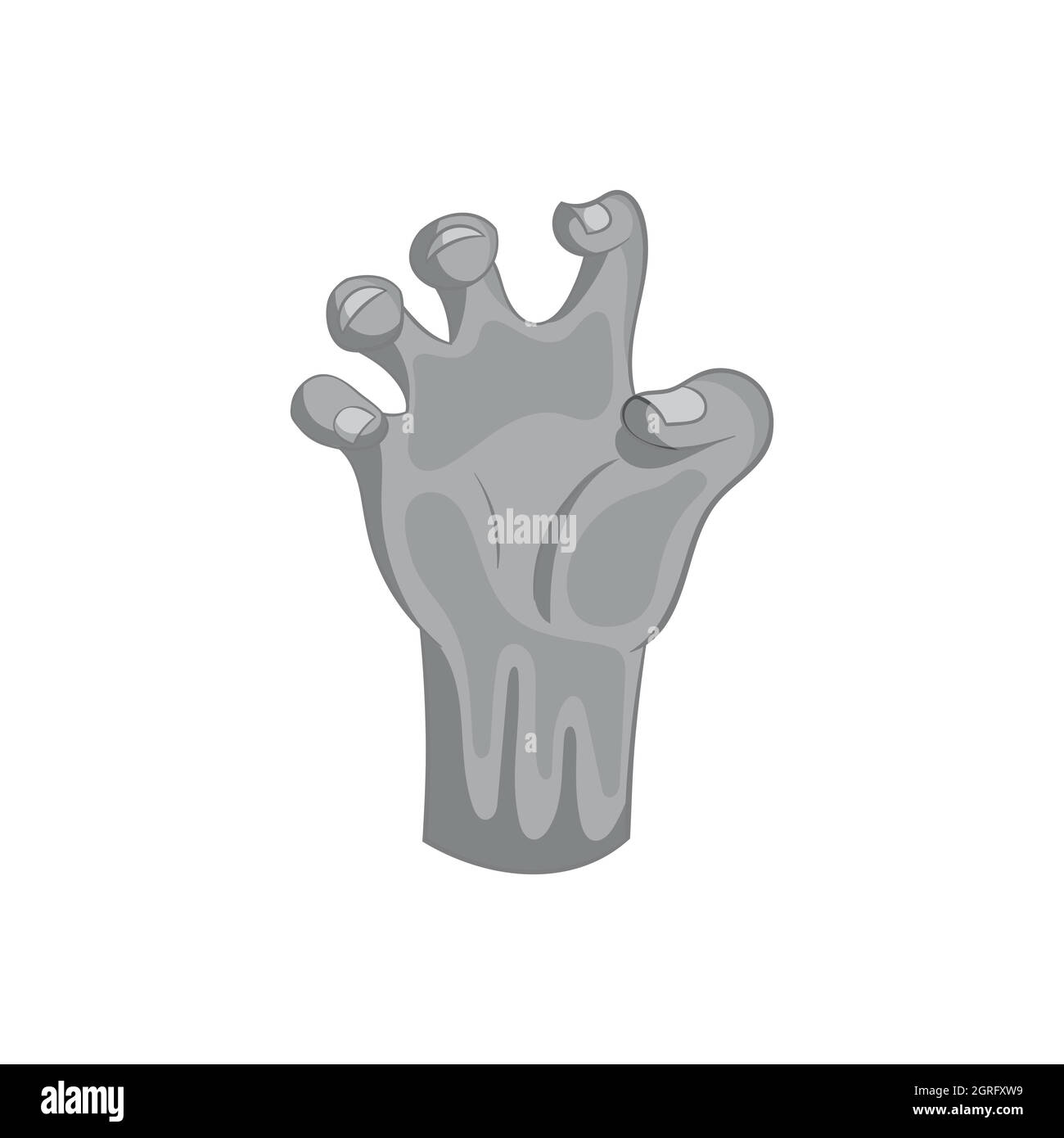 Zombie hand icon, black monochrome style Stock Vector