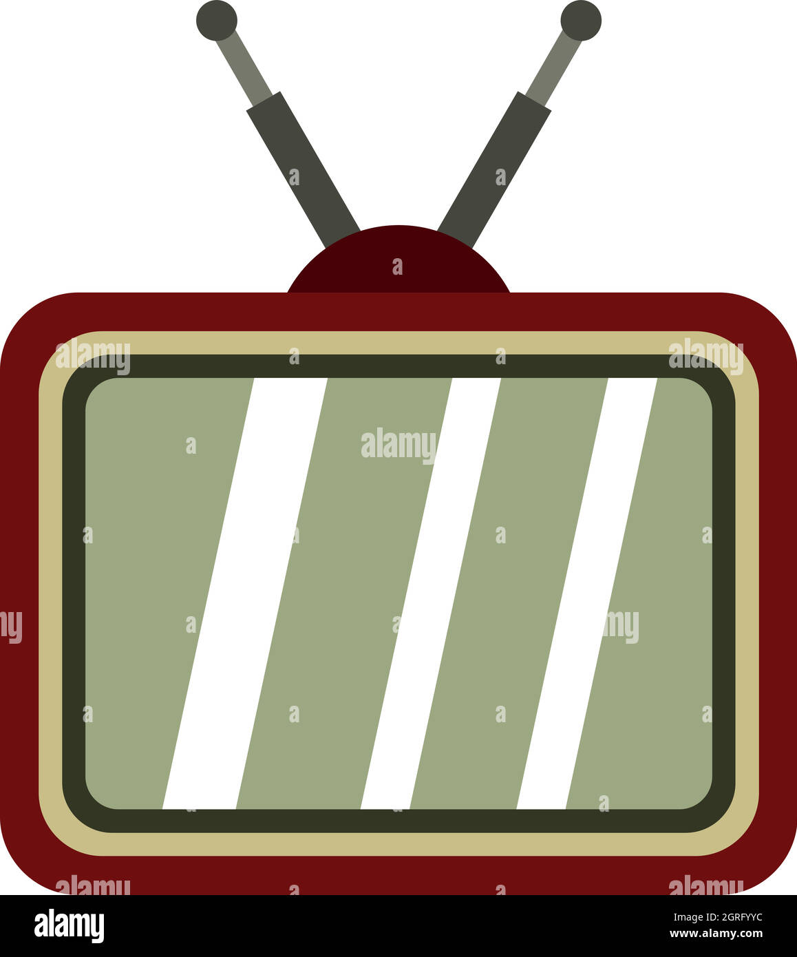 Retro TV icon, flat style Stock Vector