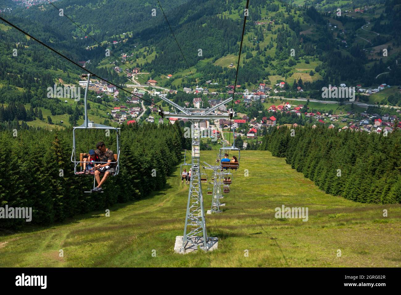 Romania, Maramures region, Borsa, chairlift Stock Photo - Alamy