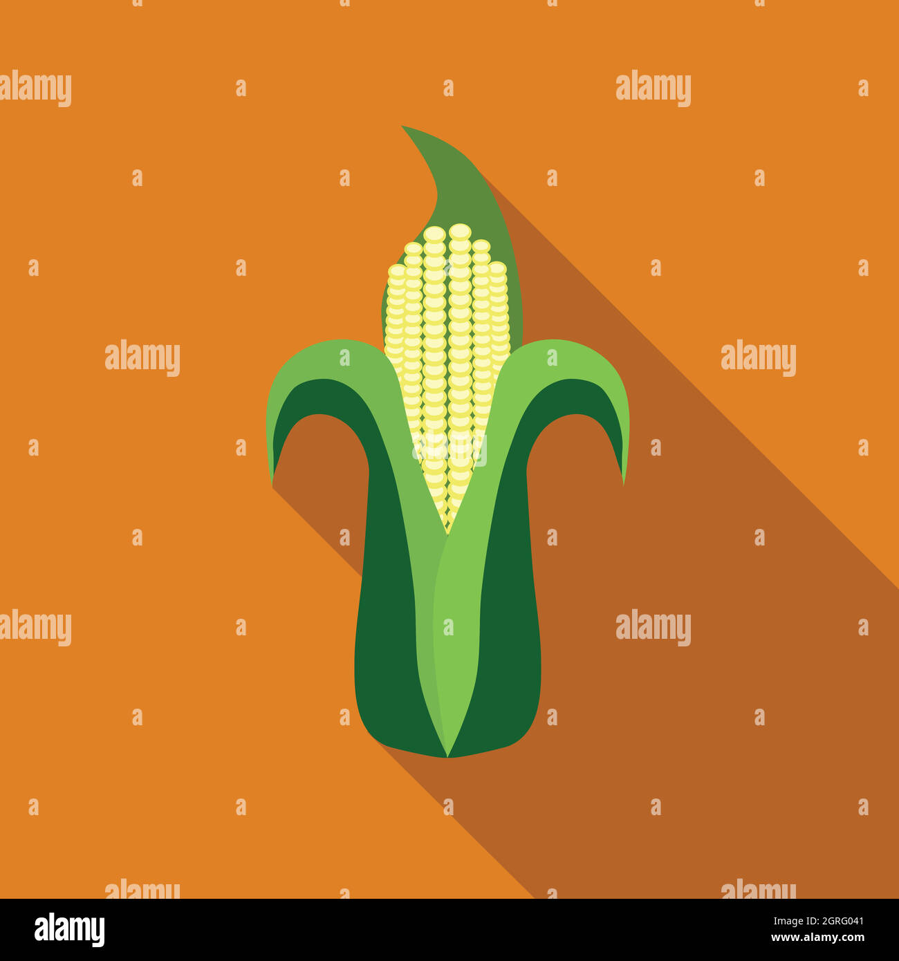 Corn cob icon, flat style Stock Vector