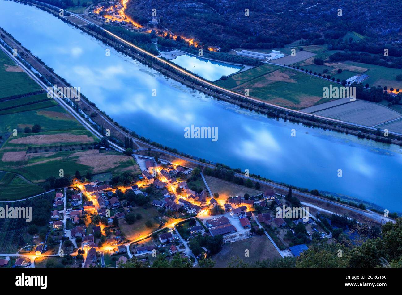 France, Savoie, Champagneux, the Rhone river Stock Photo