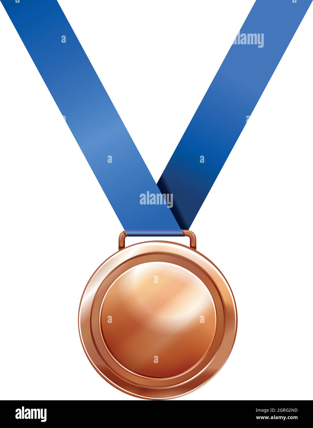 Bronze medal with blue ribbon Stock Vector Image & Art Alamy