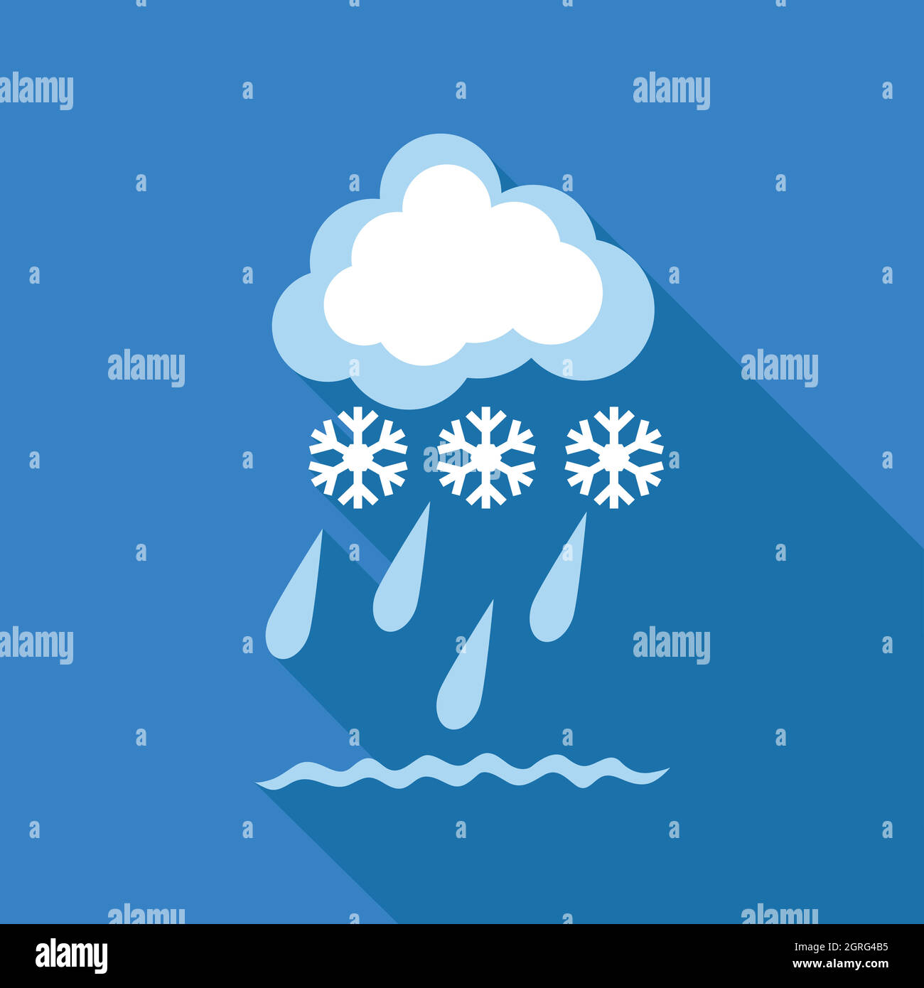 Cloud with snow and rain icon, flat style Stock Vector Image & Art - Alamy