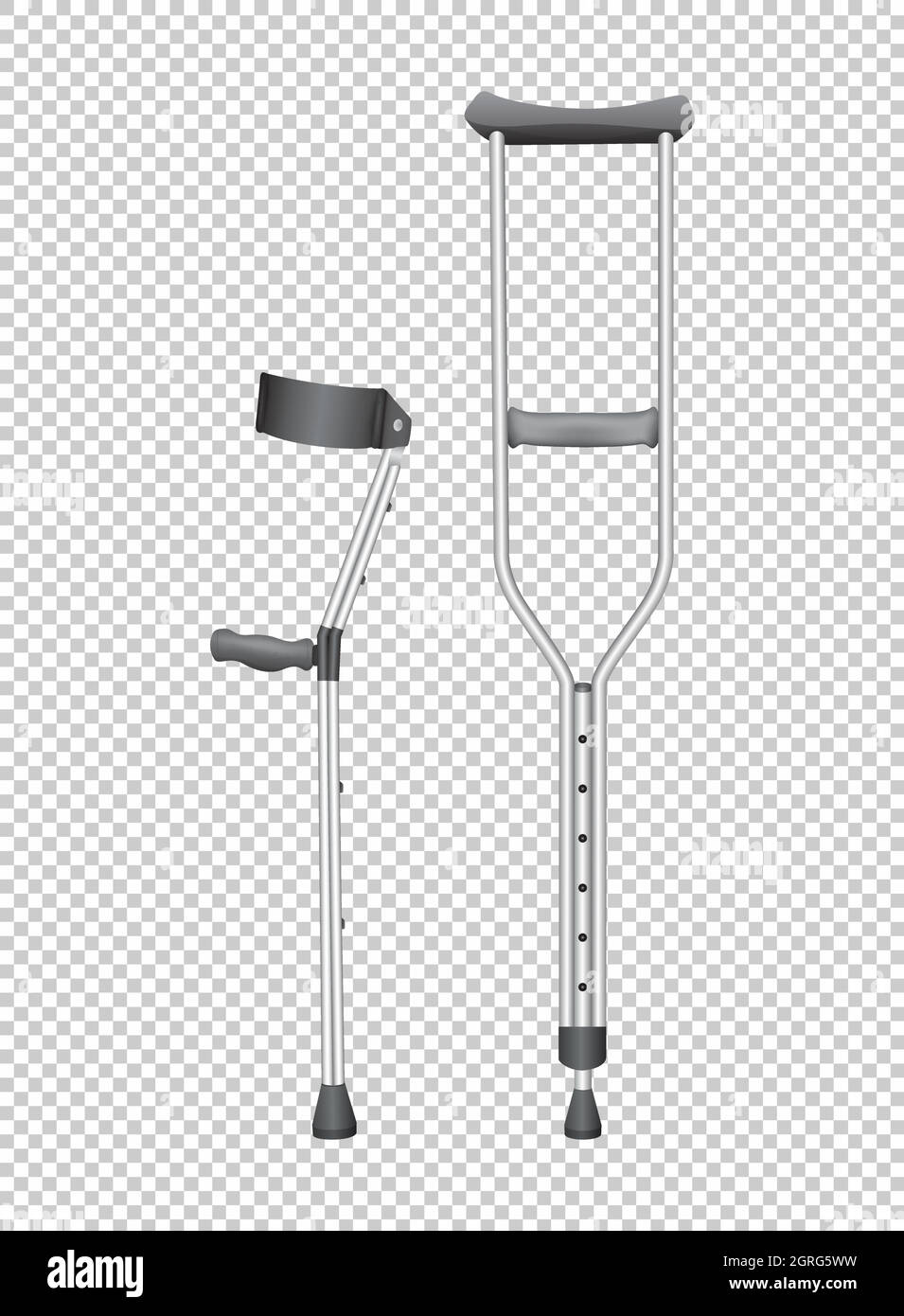 Two walking sticks for handicaped Stock Vector
