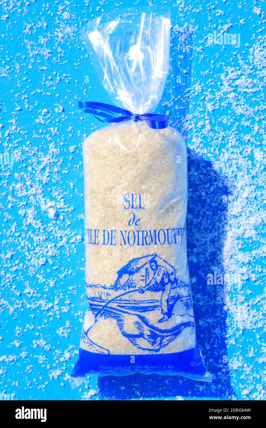 France, Vendee, Noirmoutier island, L'Epine, Eglats salt marsh, coarse salt Stock Photo