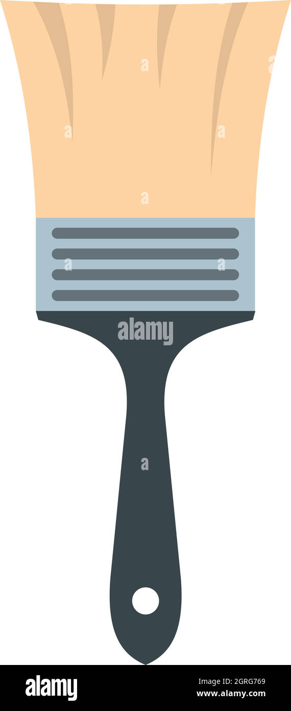 Paint brush icon, flat style Stock Vector Image & Art - Alamy