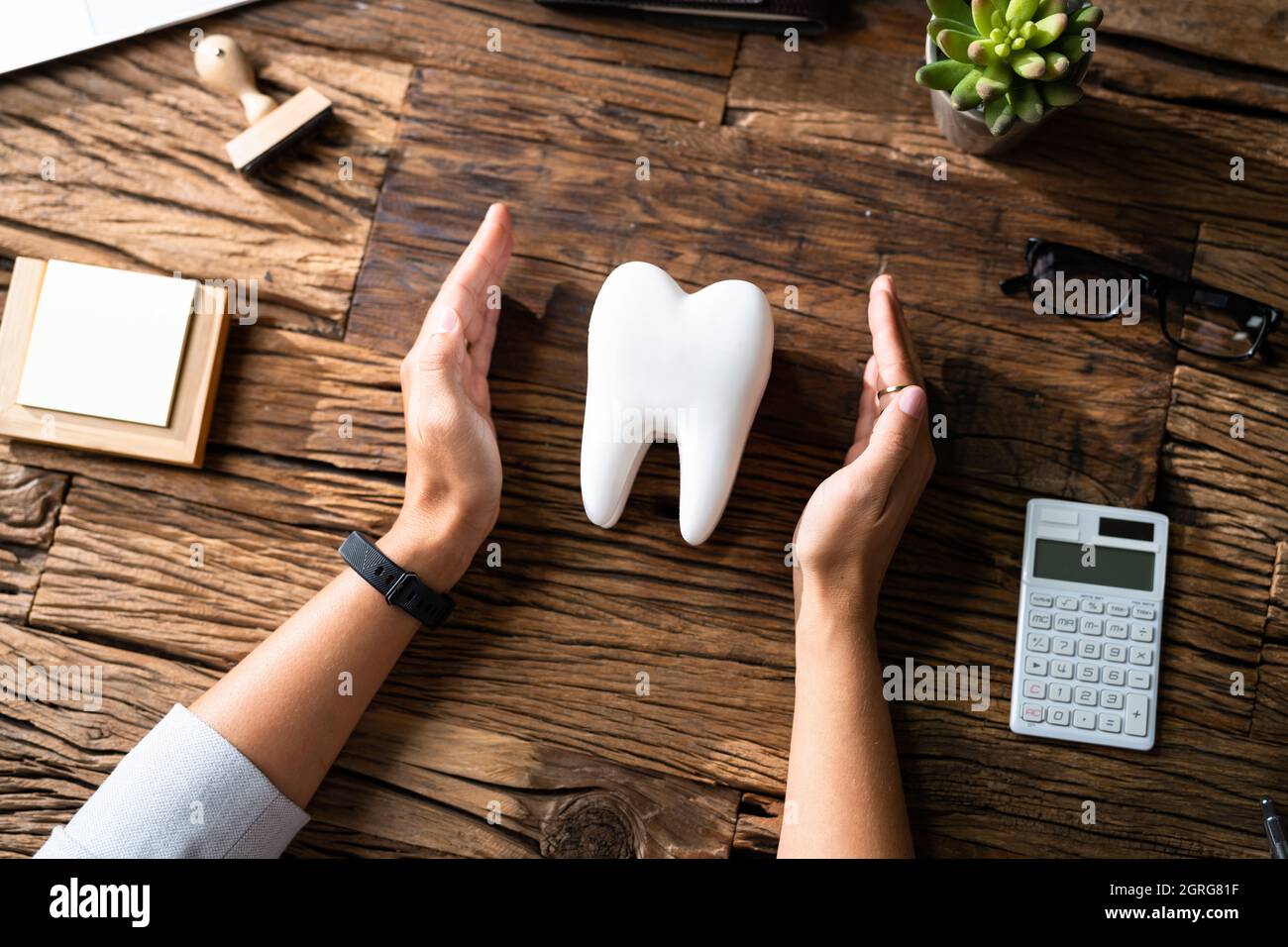 Dental Tooth Insurance And Replace Enamel Service Stock Photo