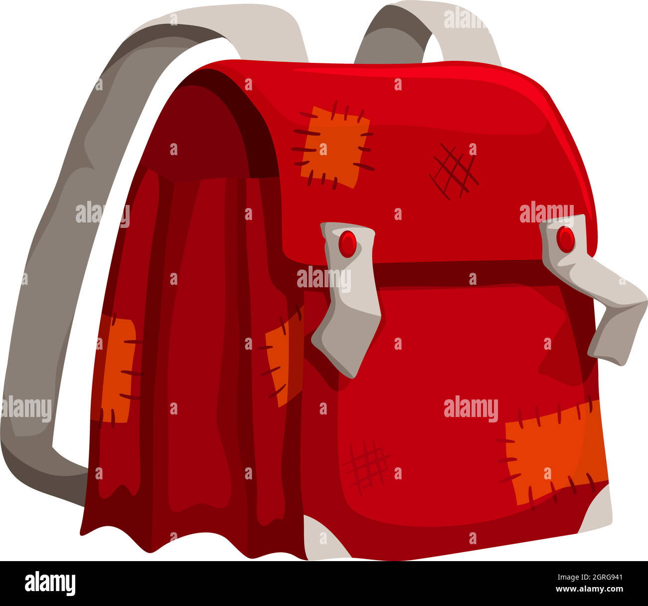 Old schoolbag with marks Stock Vector