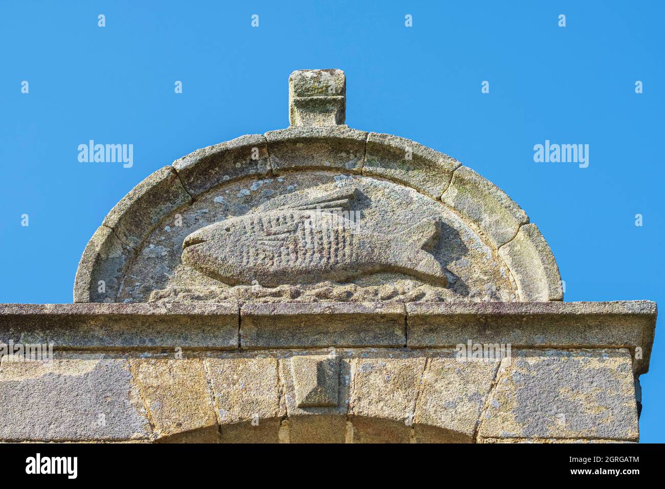 France, Morbihan, Gulf of Morbihan, Rhuys peninsula, Arzon, 1914 granite house Stock Photo
