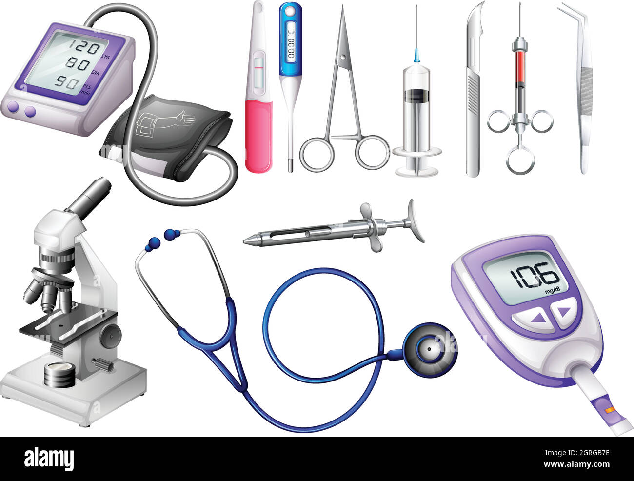 Set of medical equipment Stock Vector