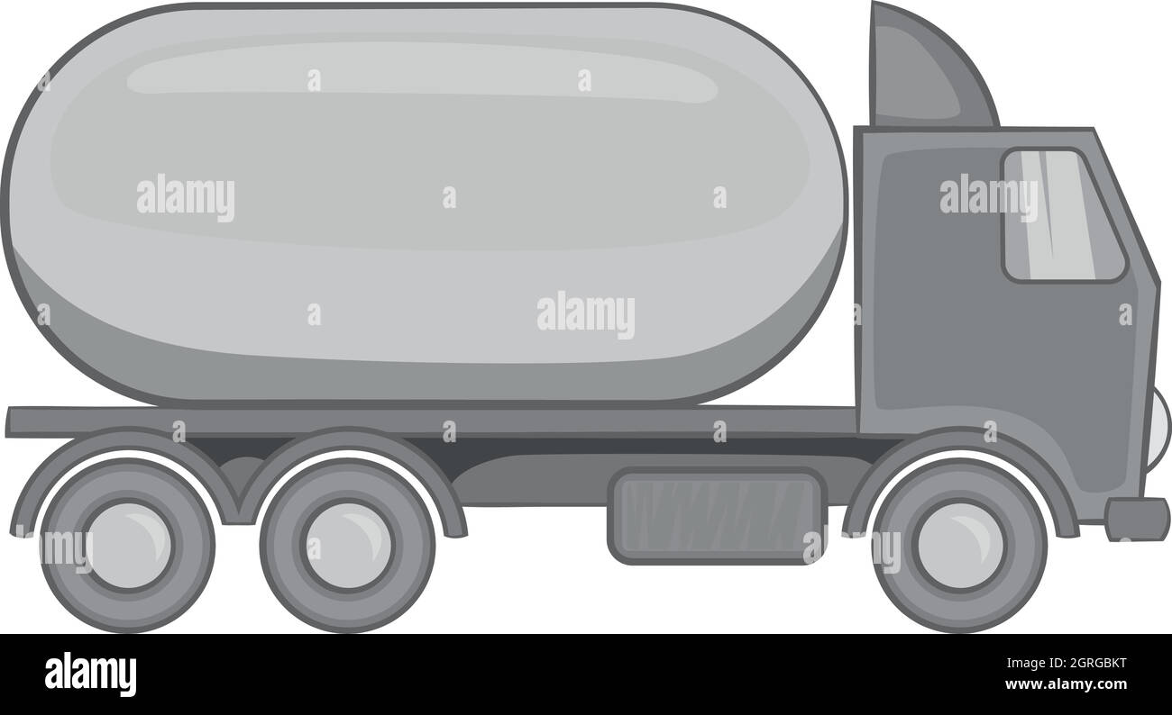 Tanker truck icon, black monochrome style Stock Vector