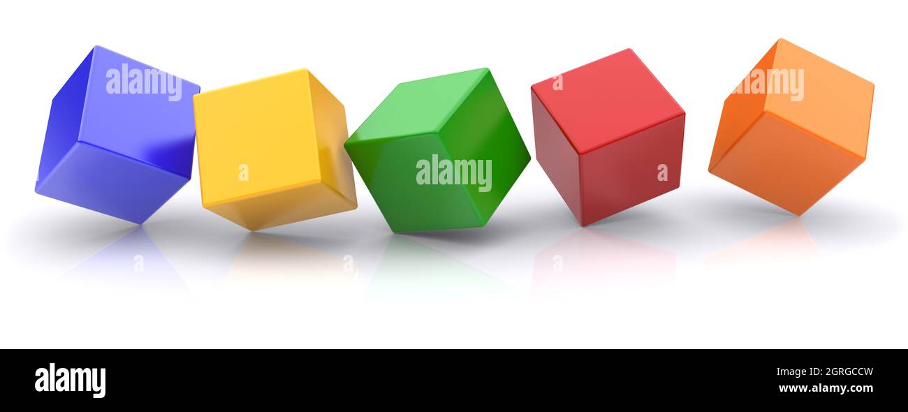 3d cubes on a white background. Stock Photo