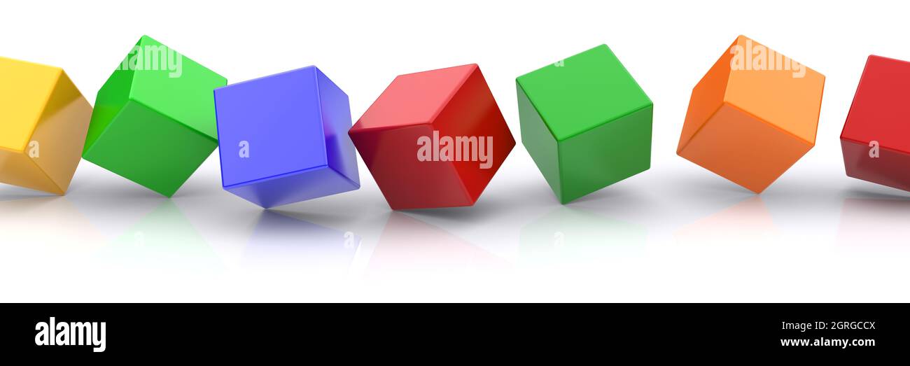 3d cubes on a white background. Stock Photo