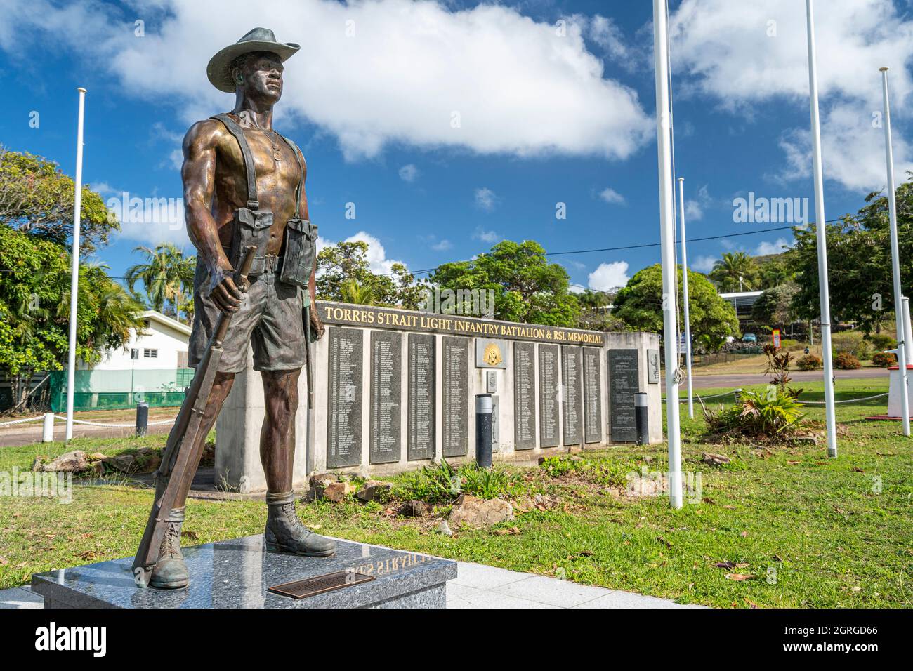 Thursday Island Light Infantry and RSL Memorial, Thursday Island, Torres Straits, Far North Queensland, Australia Stock Photo