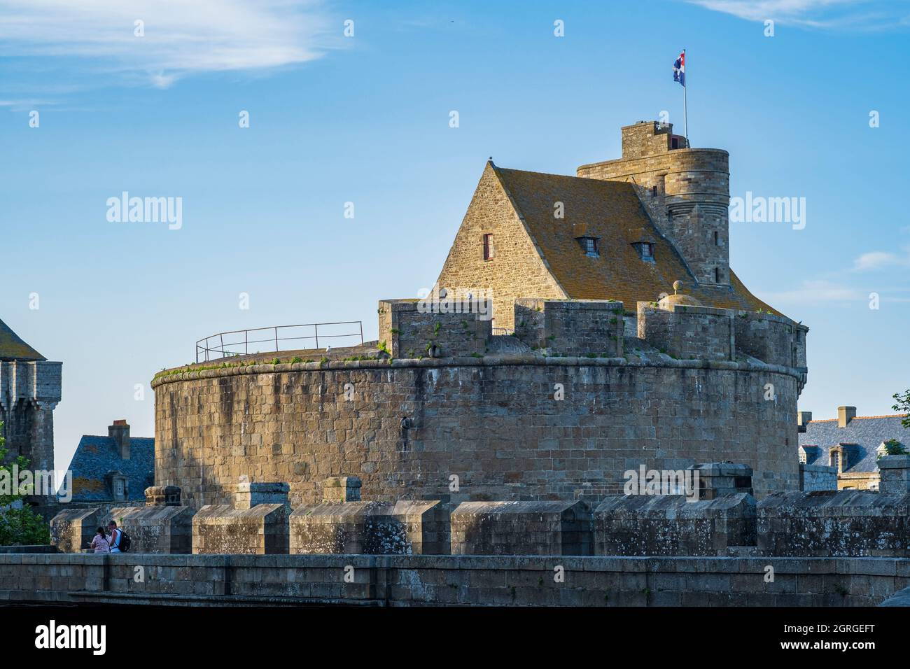 France, Ille-et-Vilaine, Saint-Malo intra-muros, the castle of Saint-Malo (15th century) houses the town hall and the Museum of the History of the City and the Malouin Country Stock Photo