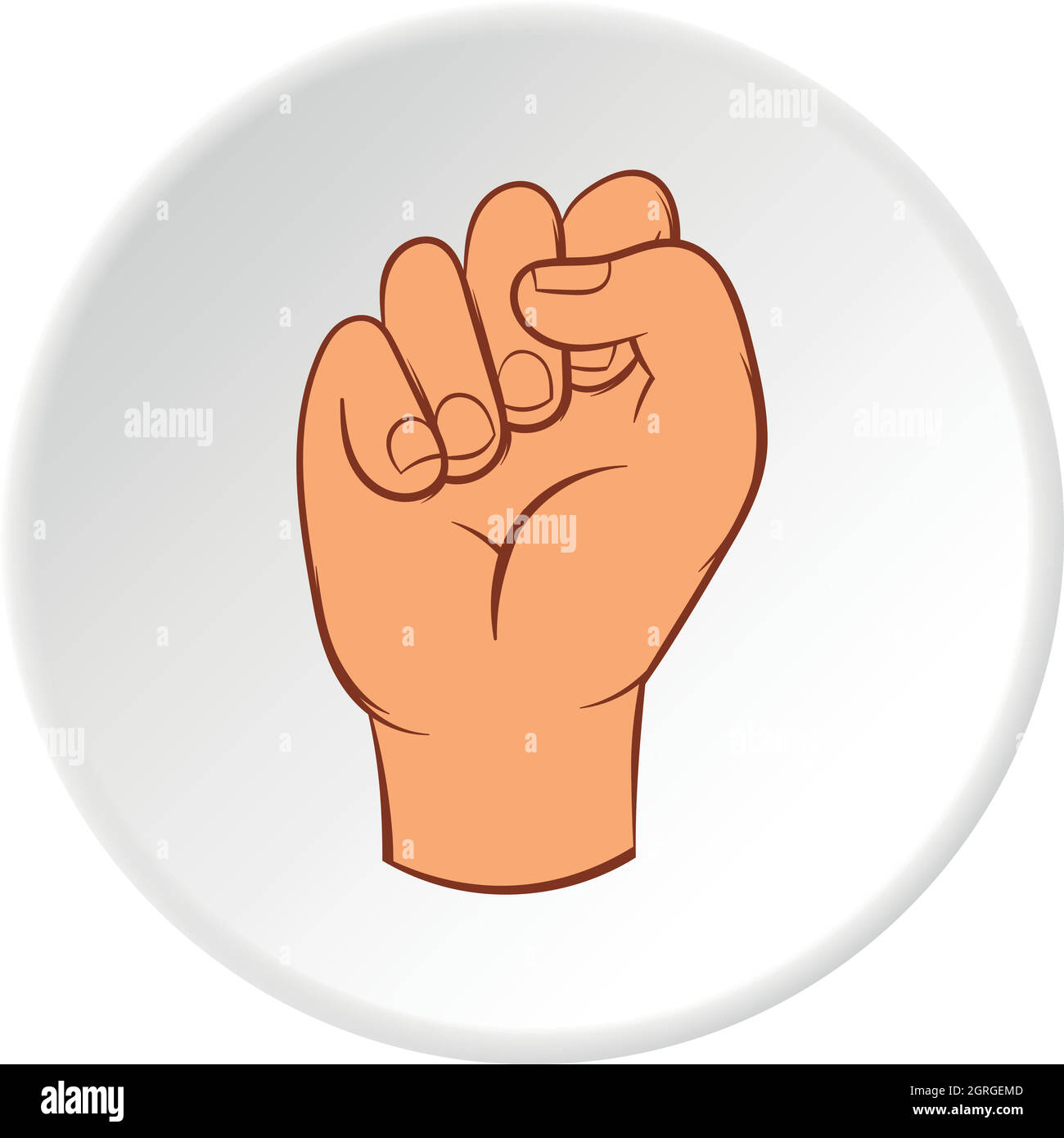 Clenched fist icon, cartoon style Stock Vector