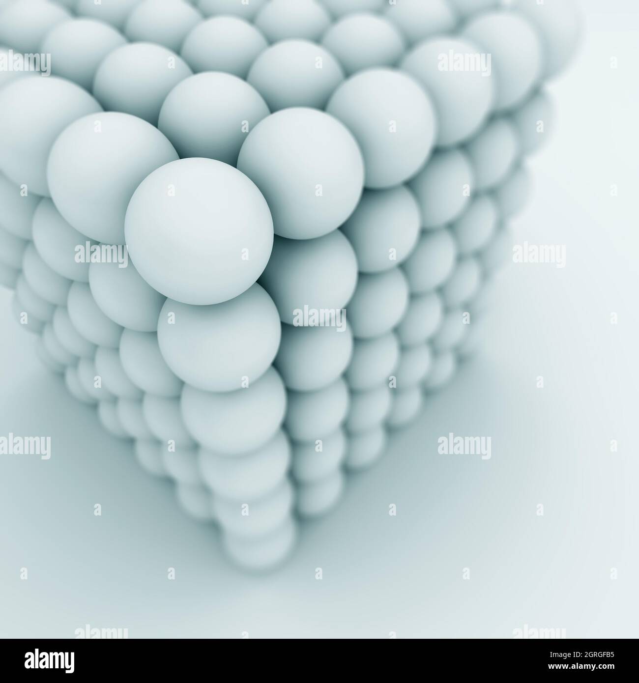 Cube built from the balls. Low depth of field. 3d rendered image Stock Photo