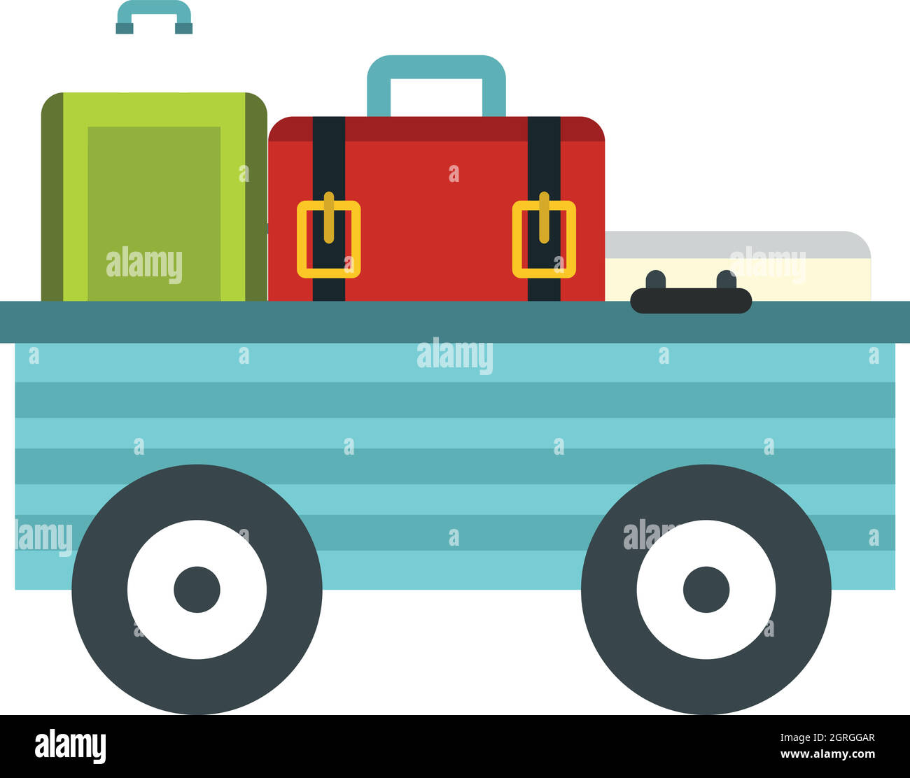 Freight trolley with loaded baggage icon Stock Vector