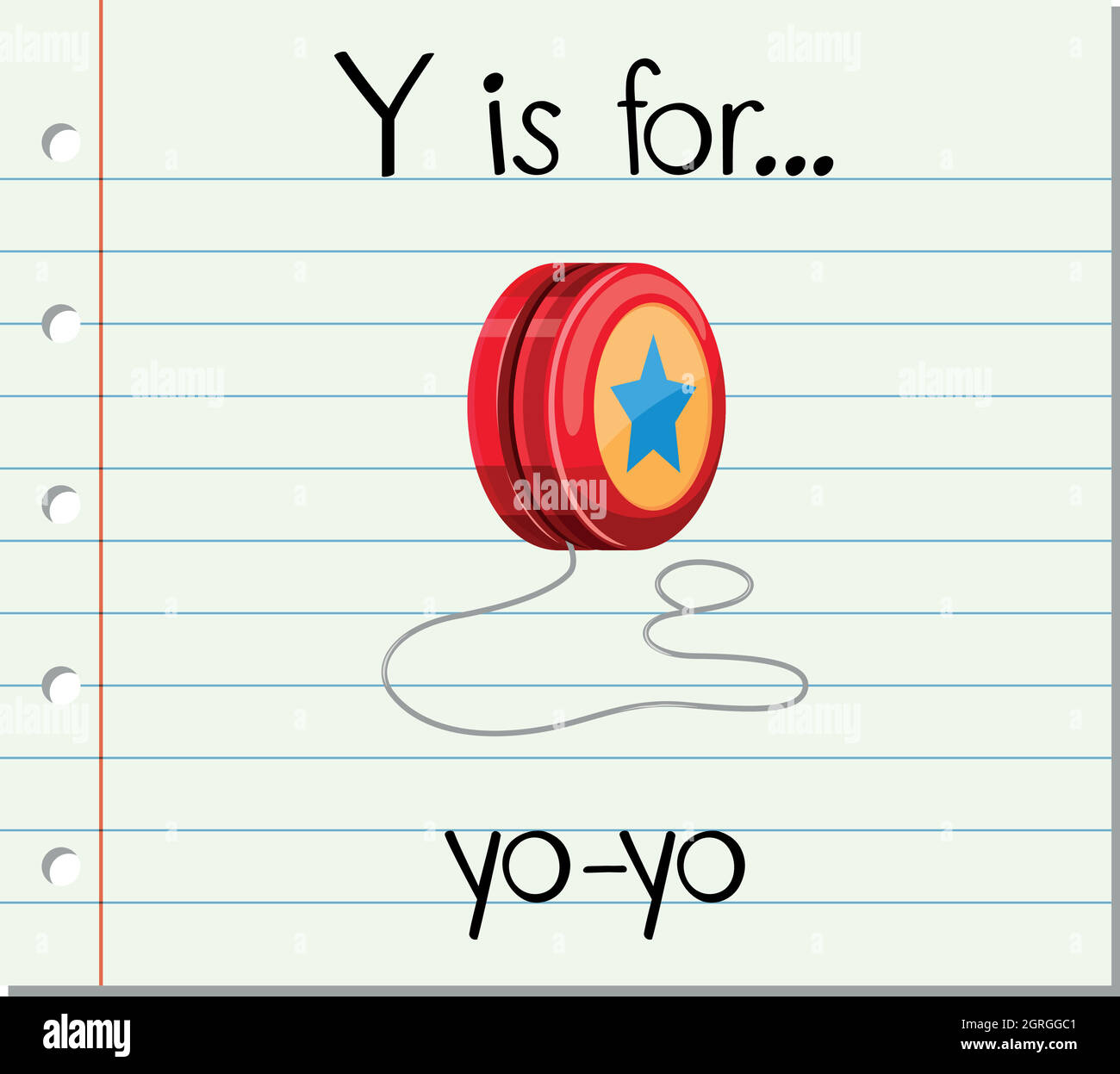 Flashcard letter Y is for yo-yo Stock Vector