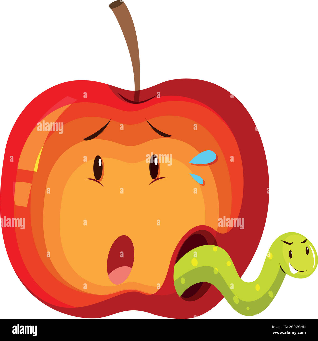 Cartoon Apple Rotting Without Worms Rotten Apple Vector Art, Icons,