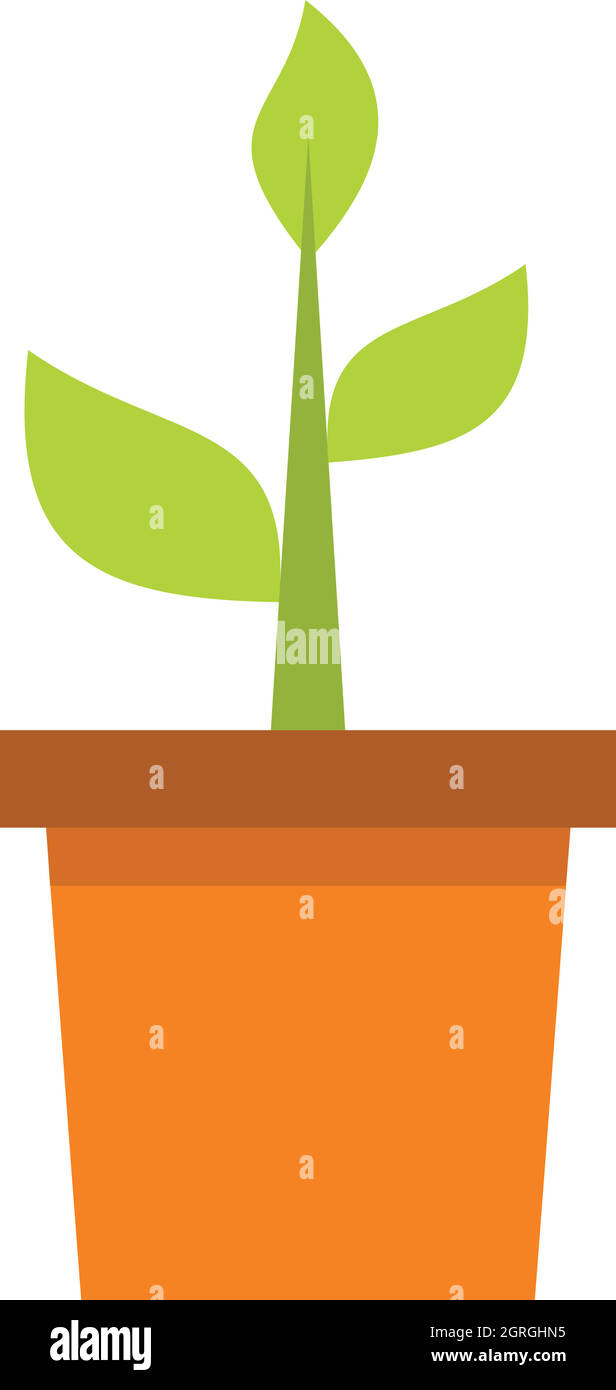Plant in clay pot icon, flat style Stock Vector Image & Art - Alamy