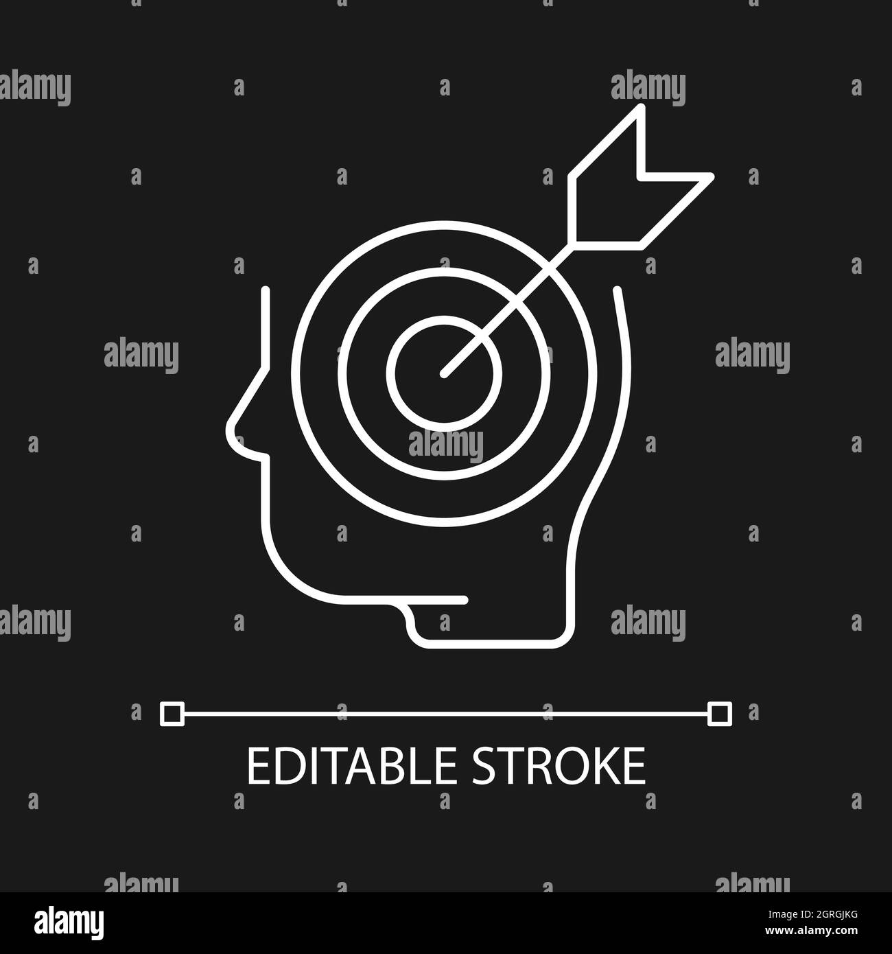 Precise knowledge white linear icon for dark theme Stock Vector