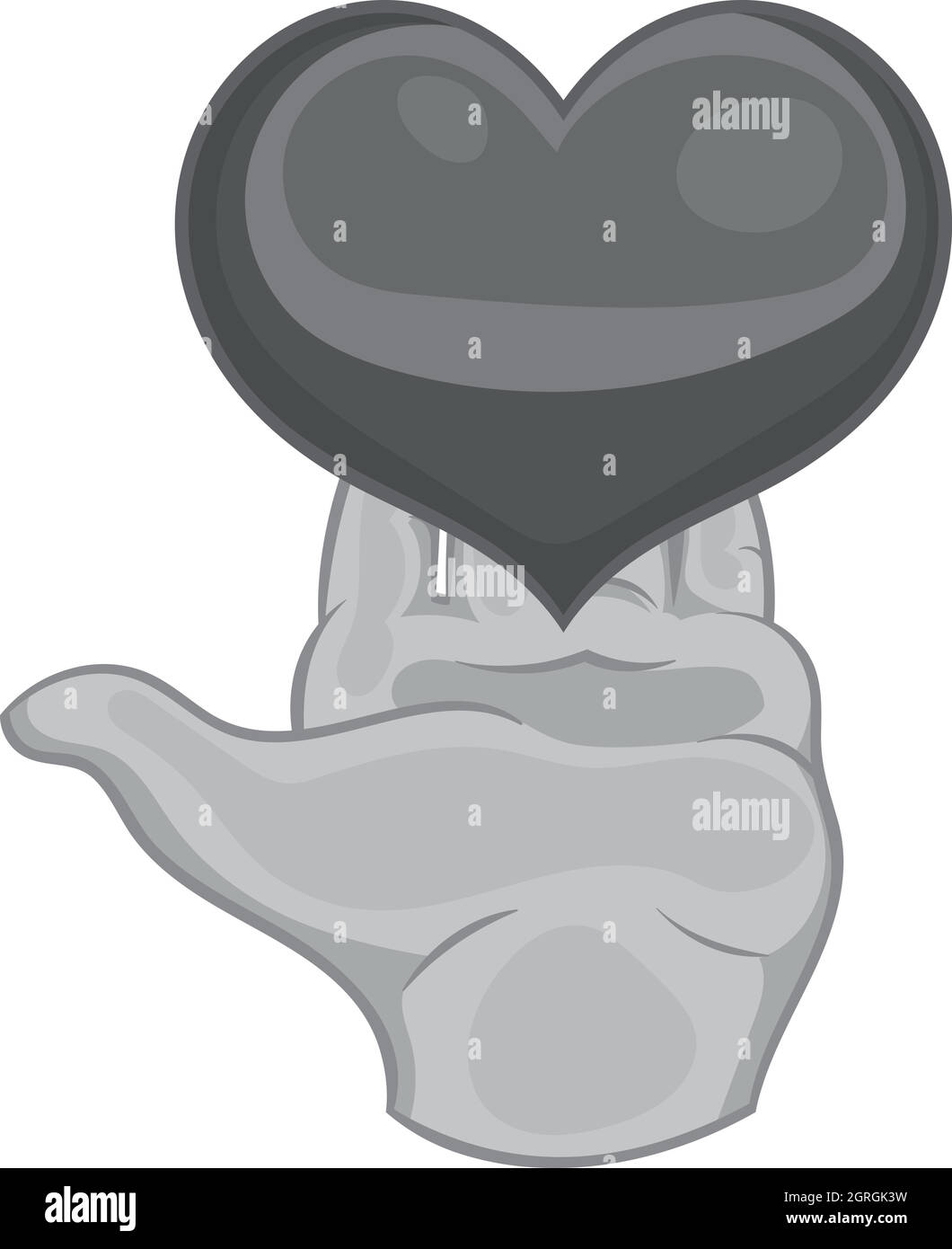Hand holding heart icon, black monochrome style Stock Vector Image ...