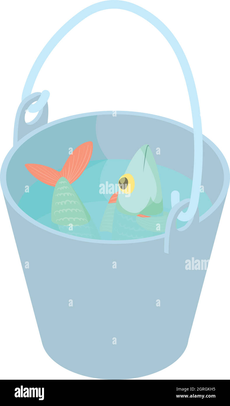 Bucket of fish icon, cartoon style Stock Vector Image & Art - Alamy