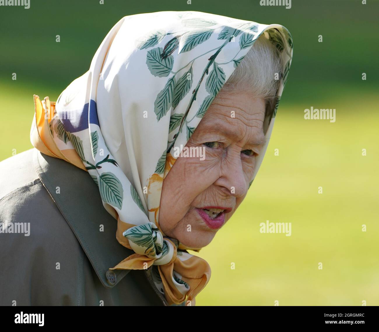 Queen Elizabeth II at Balmoral Cricket Pavilion to mark the start of