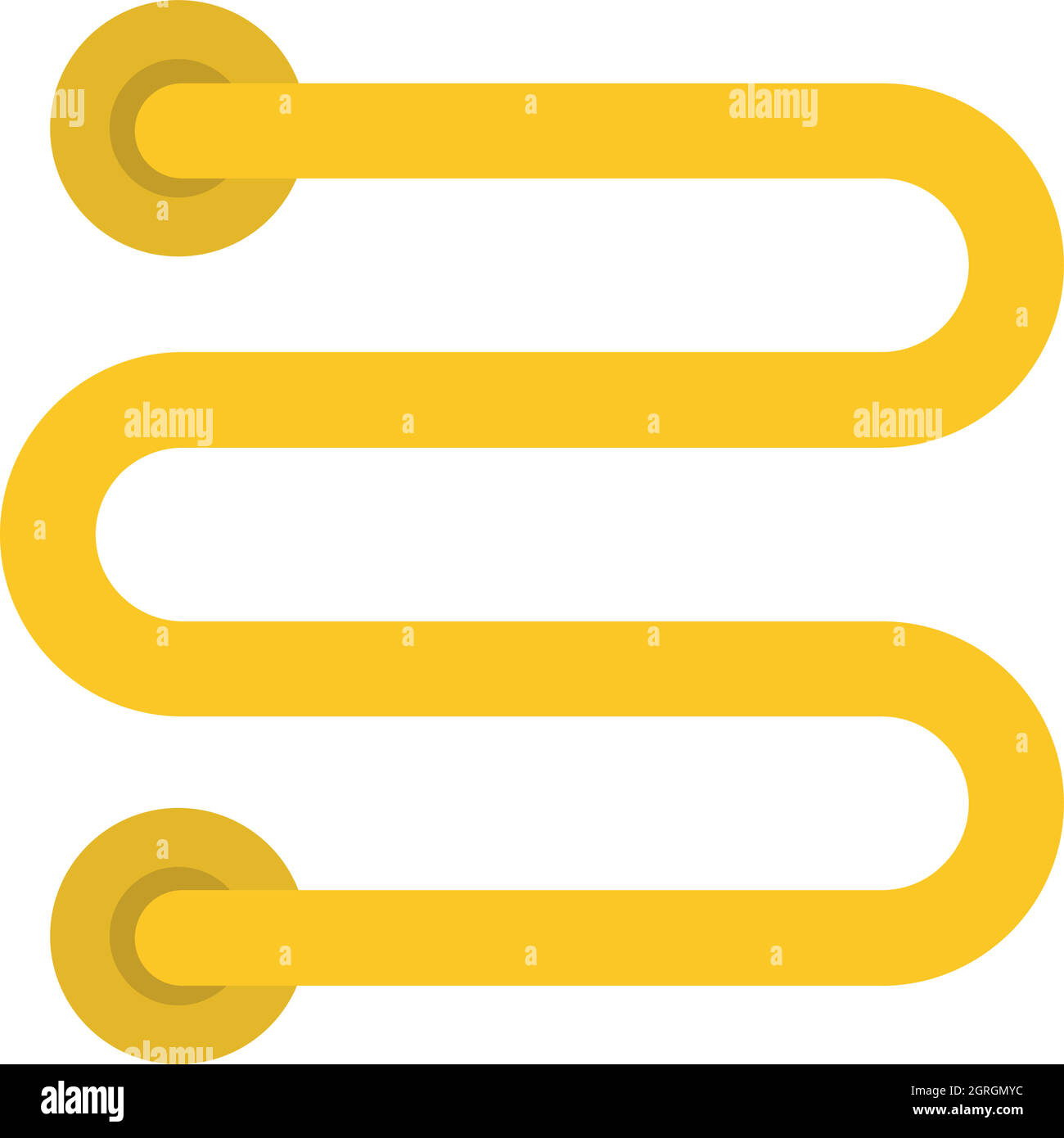 Heated towel rail icon, flat style Stock Vector