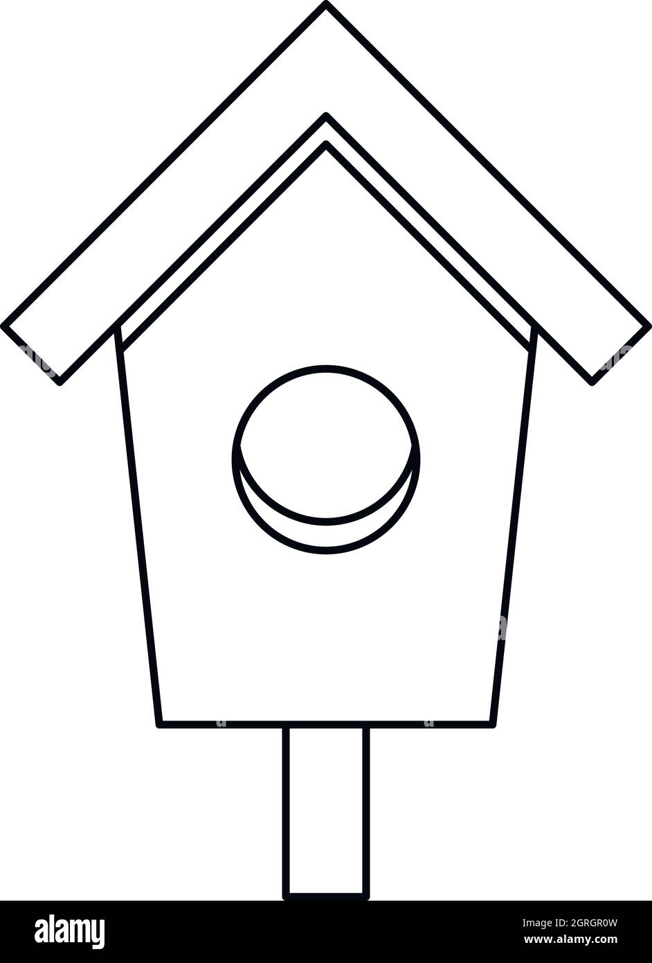 Birdhouse nesting box icon, outline style Stock Vector