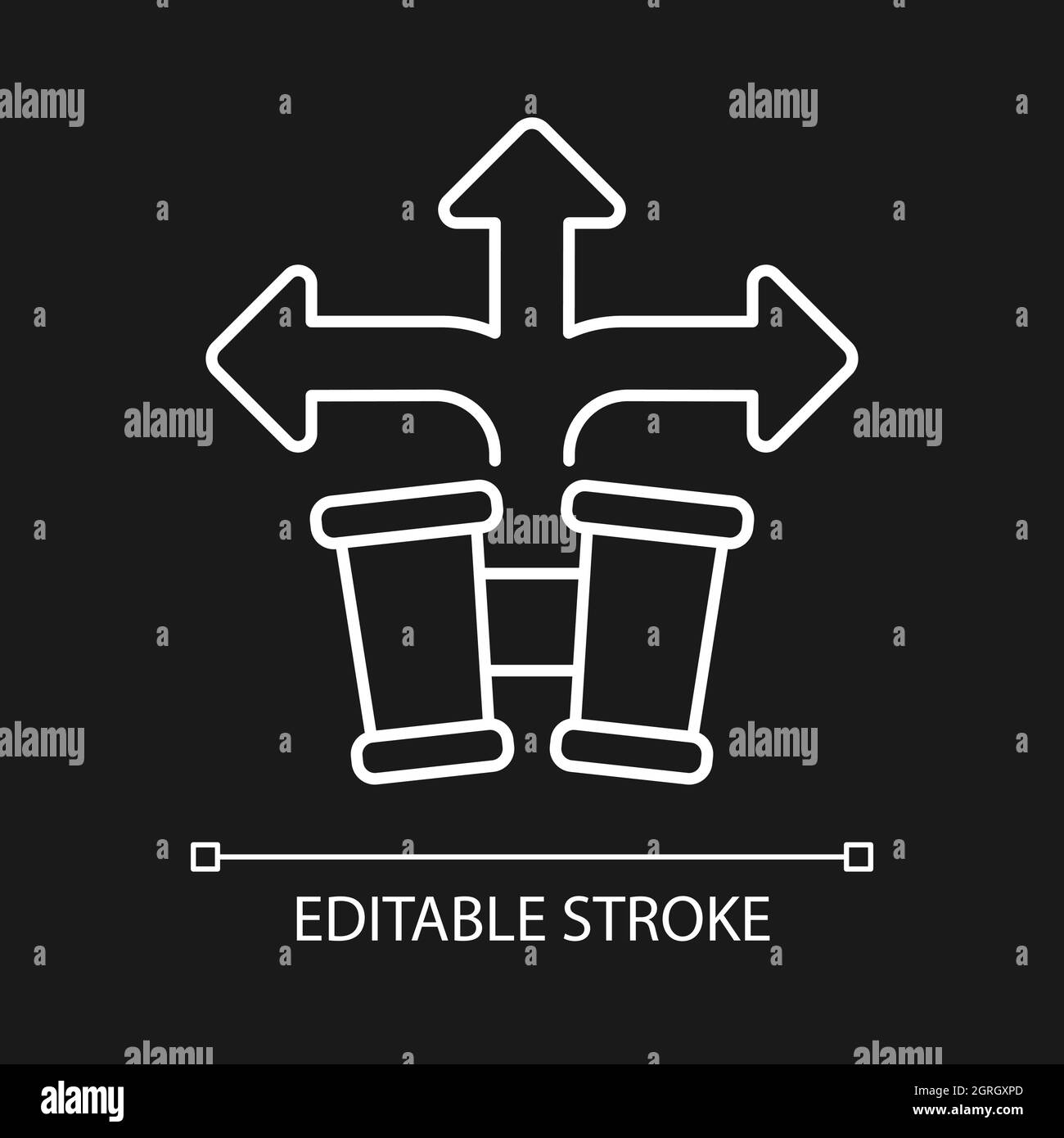 Developing foresight white linear icon for dark theme Stock Vector