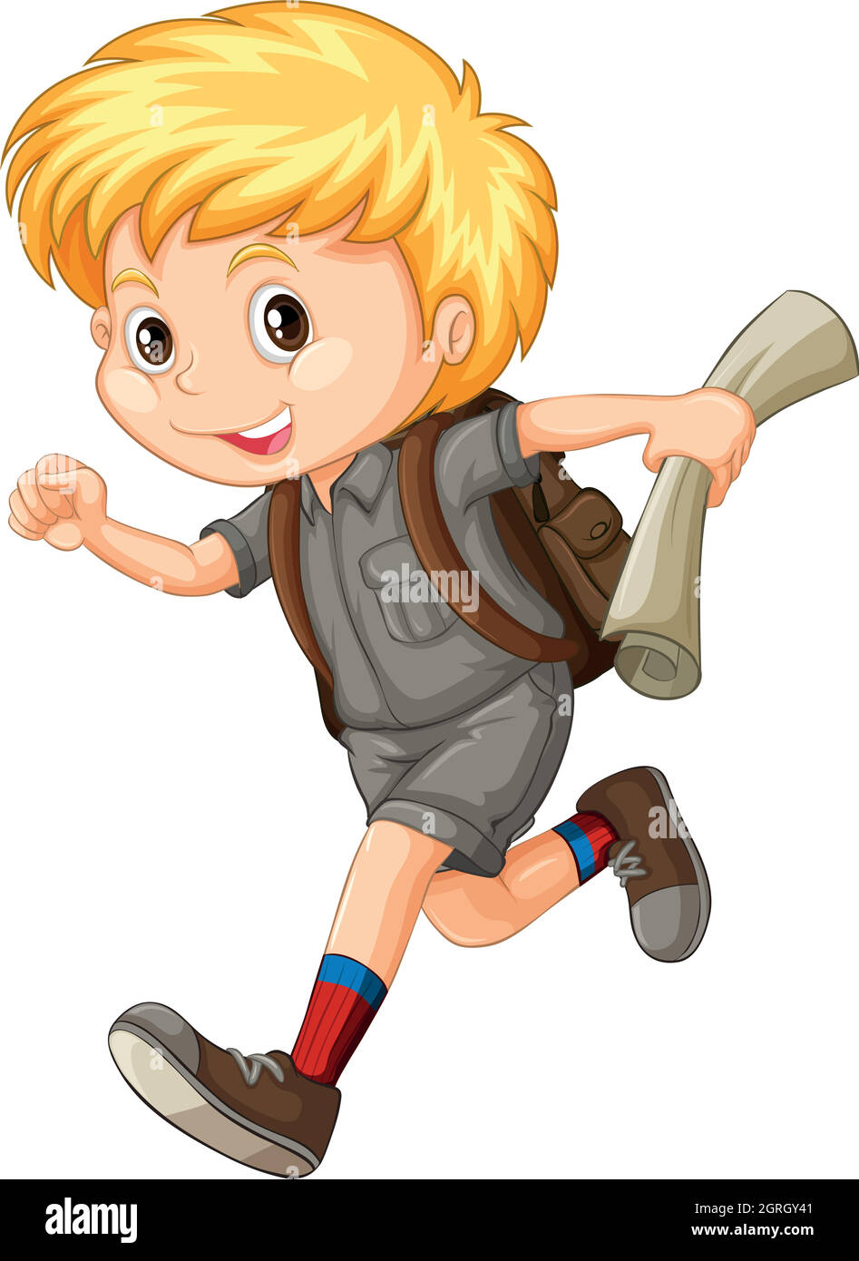 Boy in camping suit running Stock Vector Image & Art - Alamy