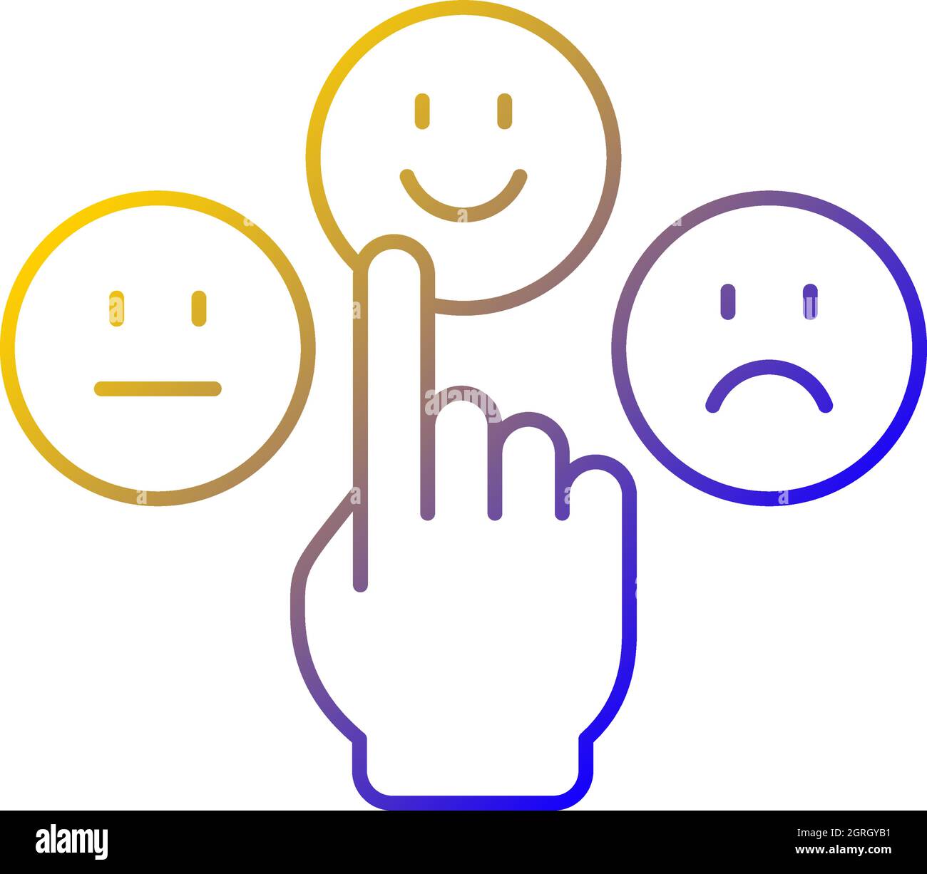 Emotional maturity gradient linear vector icon Stock Vector