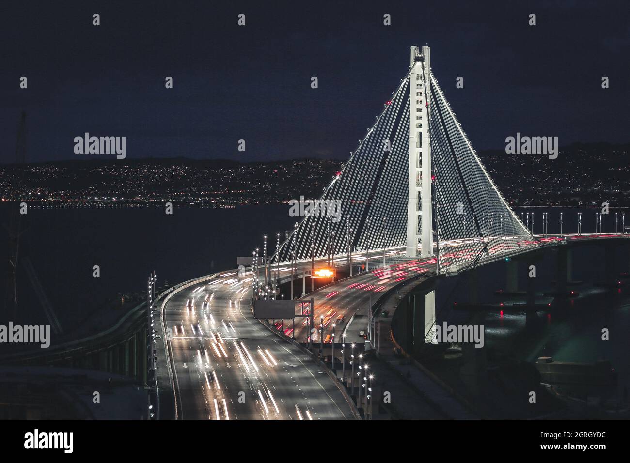 View of the Bay Bridge from Treasure Island Stock Photo