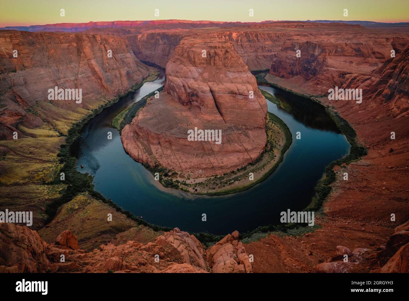 View of horseshoe bend from the upper outer rim Stock Photo Alamy