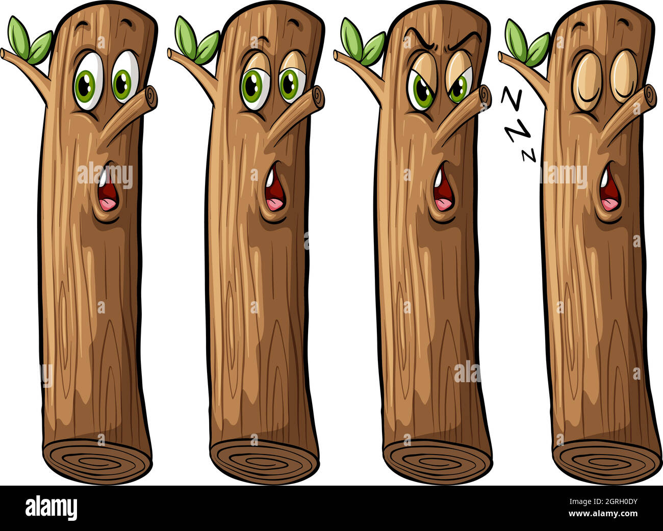Logs with rings Stock Vector Images - Alamy