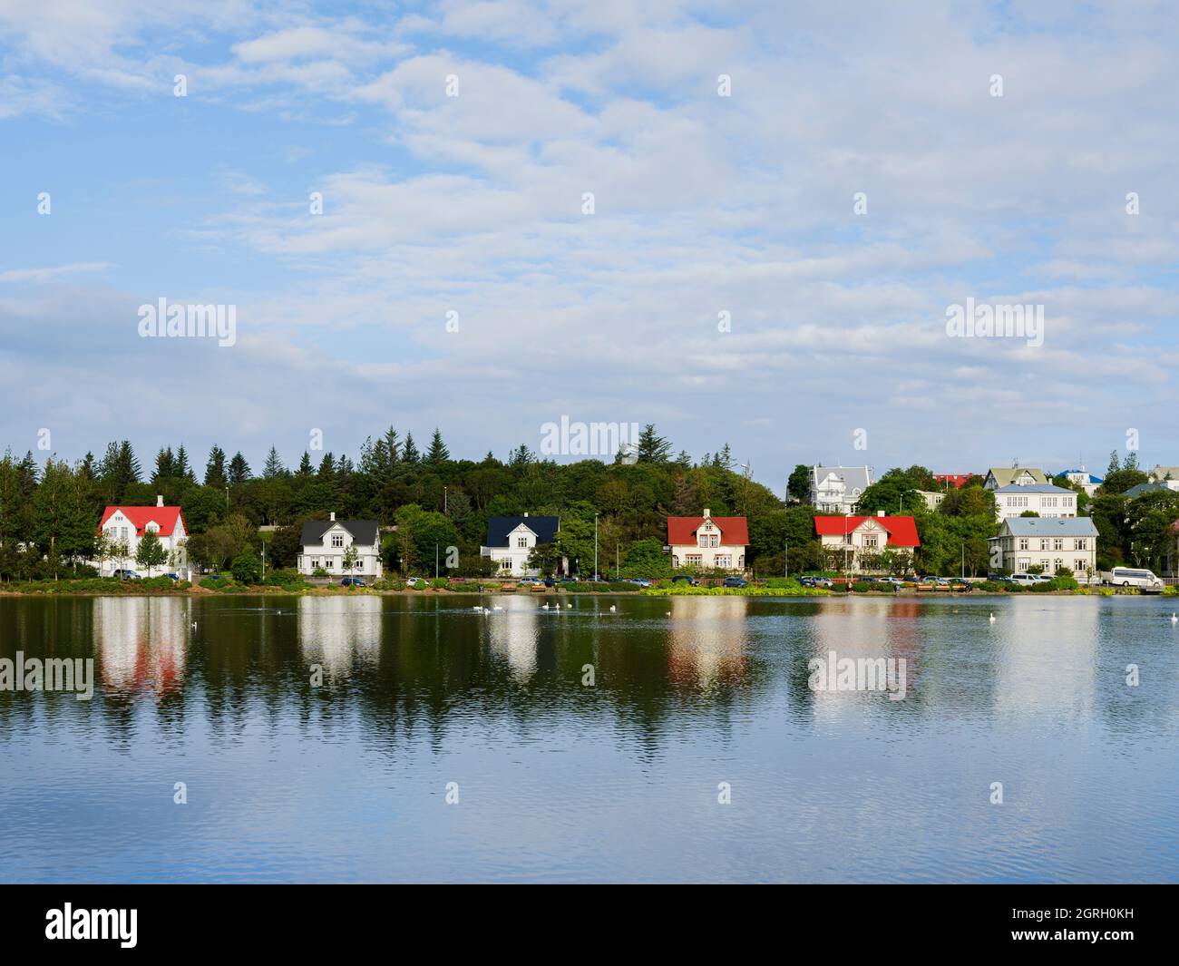 The pond in the City center of Reykjavik, Iceland. Stock Photo